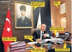 Bir Duvarda Atatürk Resmi Diğerinde Osmanlı Tuğrası!